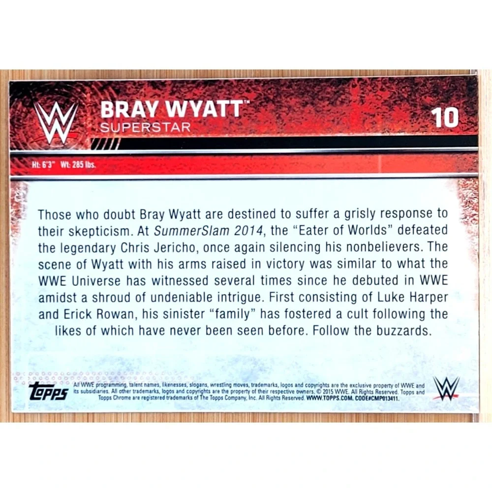 2015 TOPPS CHROM BRAY WYATT XFRACTOR #10‎